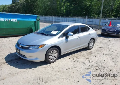 2012 Honda Civic Lx из США, поврежденный, VIN 2HGFB2F57CH602477